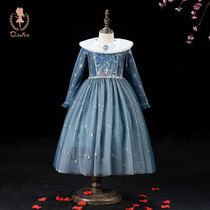 Frozen Aisha Princess Dress Autumn 2021 New Long Sleeve Aisha Children Dress Girls Skirt