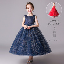 Girls princess dress size violin childrens dress High-end host puffy yarn Middle and large childrens piano performance clothing