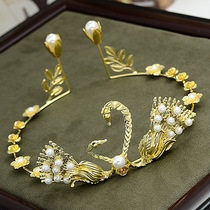 Childrens Crown Headwear Girl Accessories Swan Princess Birthday Crown Frozen Noble Little Girl Hair Accessories