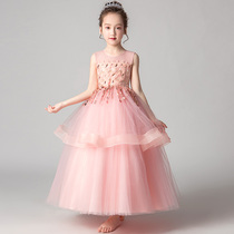 Girls Princess Dress Long Peng Peng Peng Peng Girls Girls Student Children Host High-end Piano Performance Concert