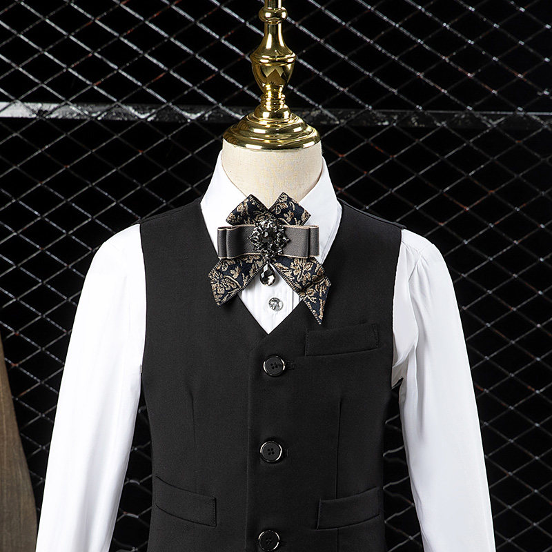 Boy suit suit Playboy gown Little West suit upscale jacket boy child presenter CUHK scoured out clothes