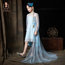 Aisha Princess Dress Spring and Summer Girls Tail Dress Children Aisha Birthday Dress Westernly Frozen New