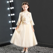 Girls Hanfu Chinese style guzheng performance clothes girl Tang suit skirt big children dress Super fairy children costume