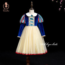 Childrens dress snow princess dress autumn snowy girl birthday dress puffy gauze childrens foreign skirt spring and autumn