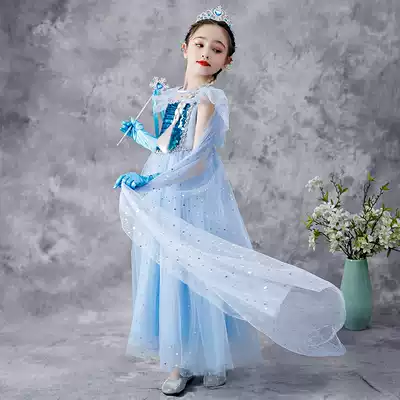Frozen 2 princess skirt Aisha summer dress new children's dress puffy yarn girls long skirt Aisha skirt