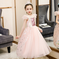 Aisha princess dress frozen summer dress 2021 new pink Aisha skirt short sleeve dress girls Aisha