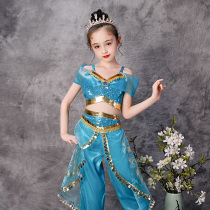 Jasmine Princess Childrens Belly Dance cos Girls Performance Costume Indian Dance Aladdin Lamp Six One Set