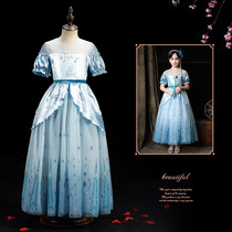 Frozen Aisha Girl Princess Dress Childrens Dress Aisha cos high-end new little girl Aisha skirt