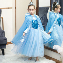 Girls Aisha Princess Dress Frozen Spring and Autumn New Dress Long Sleeve Aisha Long elsa Childrens Dress