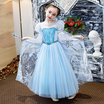 Aisha Princess Dress Girls Frozen New Childrens Pengpeng Yarn Six One Skirt Aisha Dress Aisha