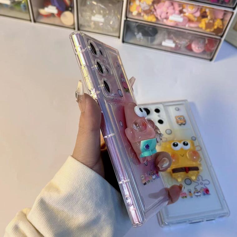 SpongeBob SquarePants Girls 3D Silicone TPU Cartoon S23, S23 Plus, S23 Ultra, S22, S22 Plus, S22 Ultra, S21, S21 Plus, S21