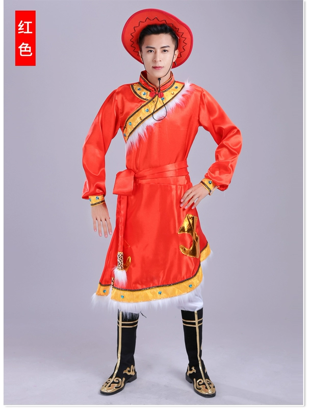 Quần áo Mông Cổ nam Mông Cổ trưởng thành mới nhảy hiện đại Tây Tạng thời trang đồ bộ