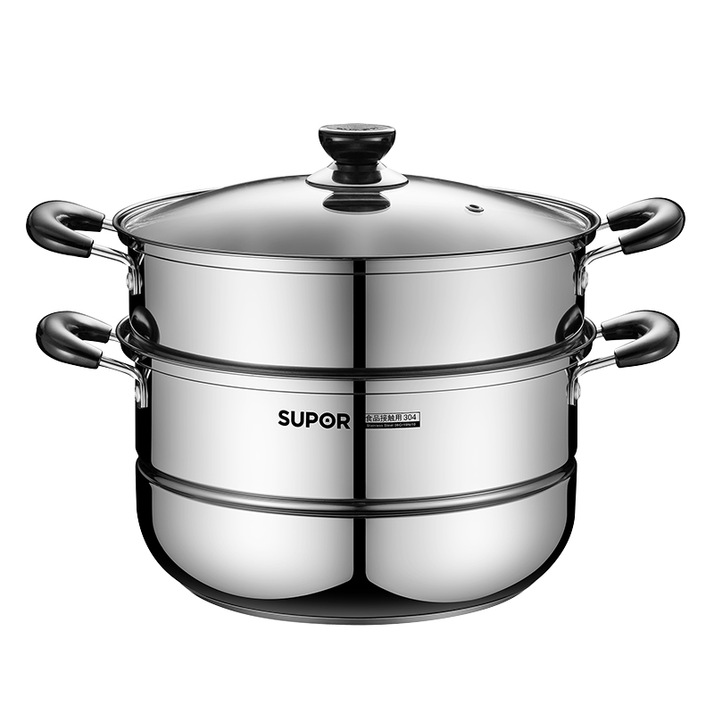 supor 304 stainless steel, 2822 double-layer steamer, large  stove, home thiened, warehouse clearing, special price steamed bread steamer