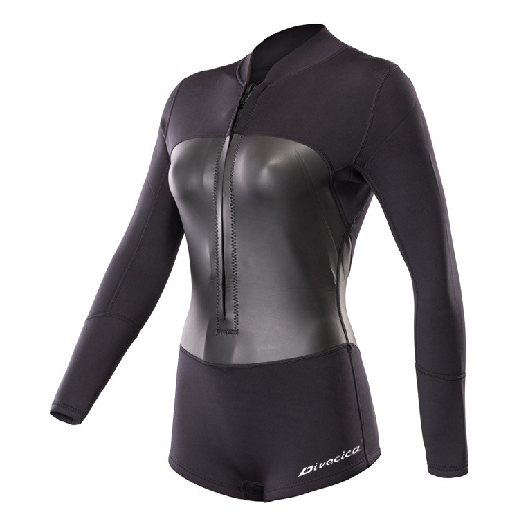 Divecica tailor-made free diving training suit 3mm girls bikini diving suit show long leg diving suit