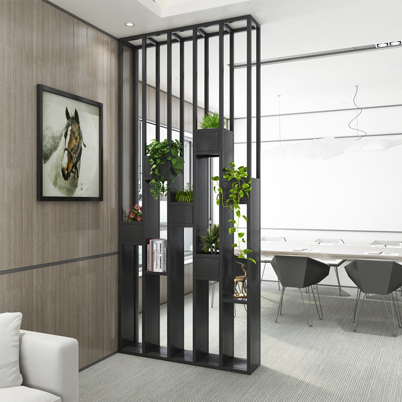 Nordic industrial style simple wrought iron office green plant flower frame decoration guest restaurant bar partition screen shelf