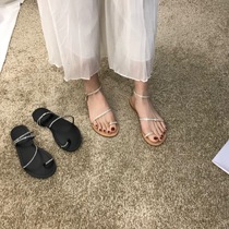 Method Water Drill Small Crowd Sandals Shoes Women Shoes 2022 New Summer Fairy Wind Fine With Flat Bottom Black Roman Shoes