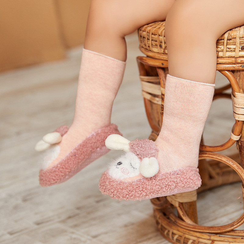 South Korea baby toddler socks soft bottom non-slip floor socks newborn socks baby autumn and winter thick warm shoes