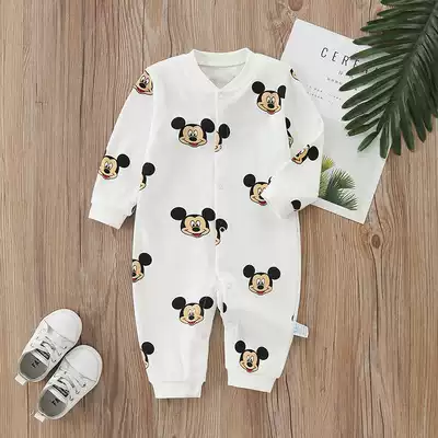 Korean baby jumpsuit spring and autumn newborn baby cotton 0-9 month clothing spring newborn clothes