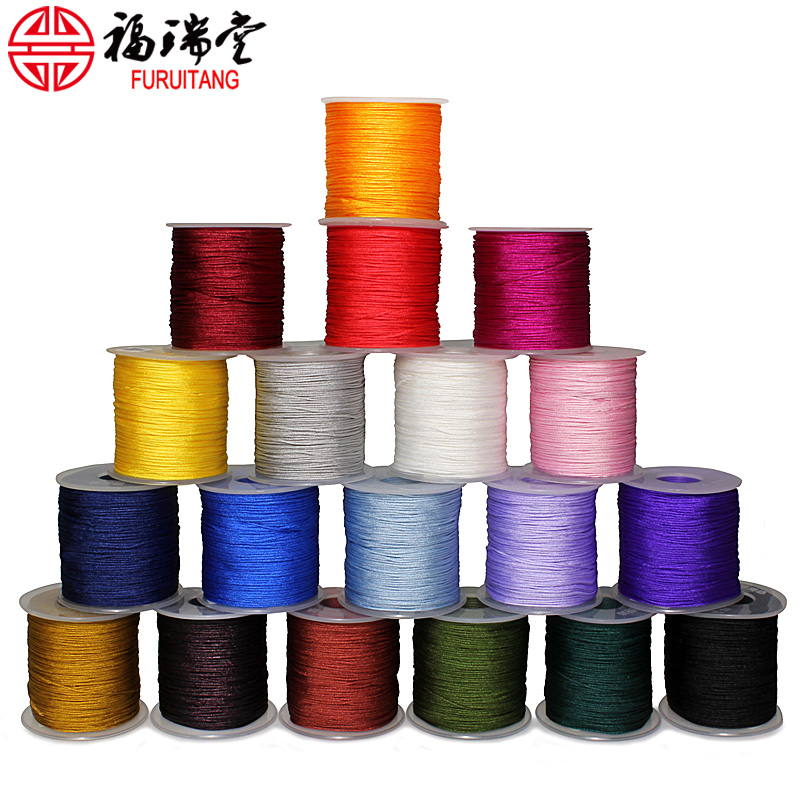 Multi-color jade thread material woven red rope handmade Chinese knot Buddha jewelry Wear string hand chain text play star Moon Bodhi child