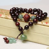 Ретро браслет из розового дерева для влюбленных подходит для мужчин и женщин, резные деревянные четки из грецкого ореха