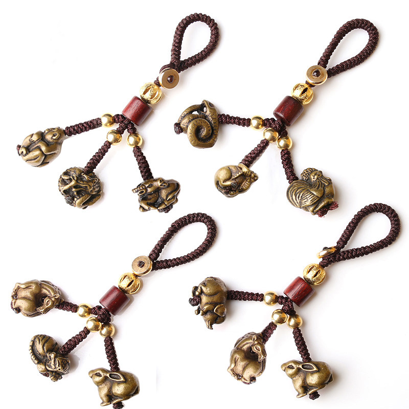 2021 Year of the ox 12 zodiac three-in-one six-in-one keychain Genus Rat cow Tiger Rabbit dragon Snake Horse Sheep Monkey Chicken dog pig pendant