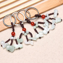 2021 Three-in-one jade Jade 12 zodiac key chain Zodiac Tiger Dragon Snake monkey Chicken pig jewelry pendant