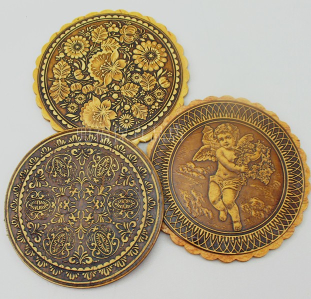 Russian characteristic birch bark hand-carved makeup mirror overseas craft gift decoration Mother's Day gift