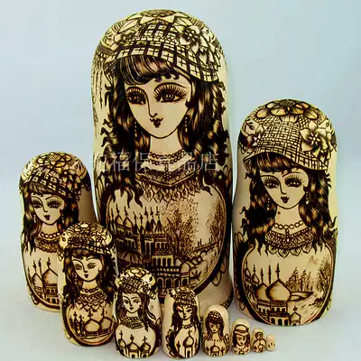 Matryoshka Russian craft 10-layer boutique wooden home furnishings Foreign friends baby Children's Day special gifts