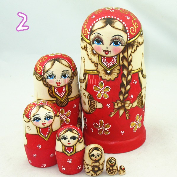 Russian Jacket Imported Wooden 7 Floors Furnishing Folklore Big Braid Foreign Men's And Women's Toys Tasteless And Environmentally Friendly