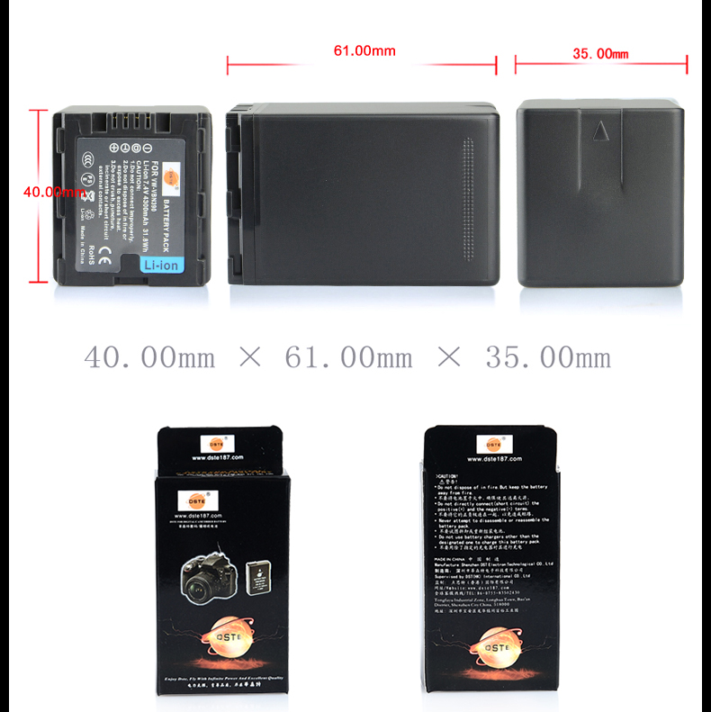 Di Sente VW-VBN390 camera Panasonic áp dụng bộ pin SD800GK HDC-HS900 TM900 - Phụ kiện máy ảnh kỹ thuật số túi đựng máy ảnh canon