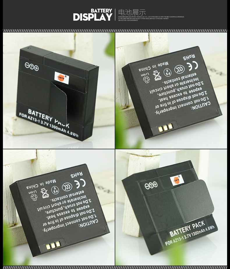 Thysente AZ13-1 cho máy ảnh kê thể thao Xiaomi pin máy ảnh nhỏ pin hai pin - Phụ kiện máy ảnh kỹ thuật số túi máy ảnh benro