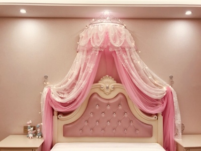 Bed Mantle Headboard Curtain palace Children princess Room Princess Room Decoration Curtain Mosquito Nets Crypto Thickened Eurostyle Yarn Curtain Crown Bracket