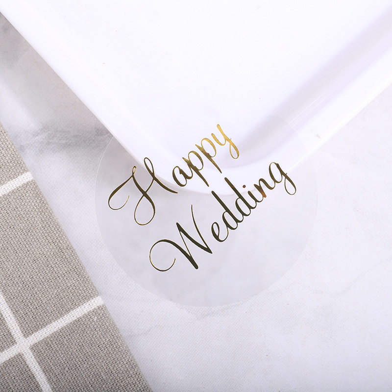 Happy Wedding Transparent Hot Feed Stickers Happy Wedding 60 Transparent Hot Stickers 6CM