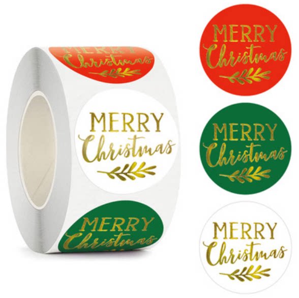3 8CM bronzing christmas stickers holiday decoration gift sticker sticker label DIY decoration sticker party decoration