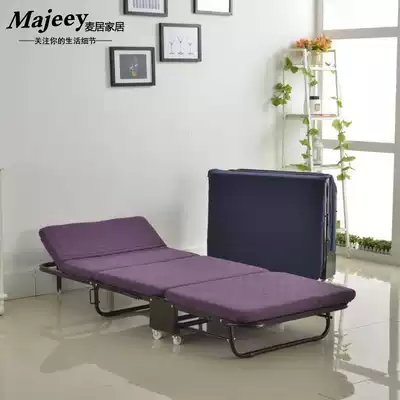 Maiju special reinforced triple folding bed sponge folding bed single bed afternoon rest office nap wooden board bed recliner