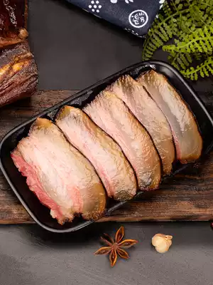 Guizhou native smoked bacon farmers Five-Flower hind leg waxy bacon Cypress firewood smoked meat cured 500g