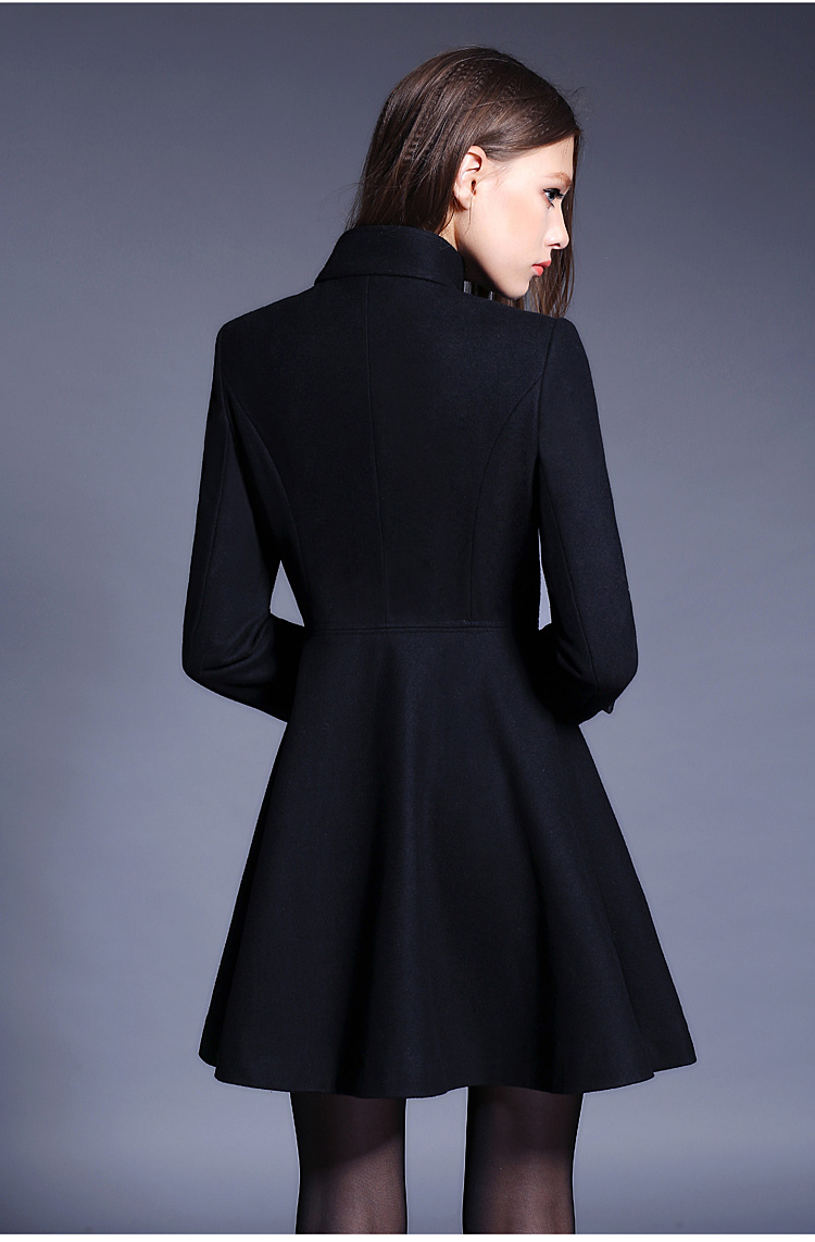 Áo len nữ 2018 dài phần thu đông và mùa đông mới cho nữ Áo len cashmere mùa đông mỏng eo áo gió áo khoác dạ nữ trung niên