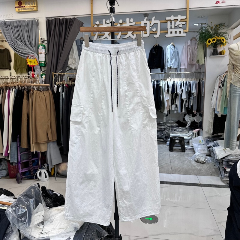 Zuowooon8683 Genuine New Summer Style Drawstring Elastic Waist Slimming Versatile Cool Casual Pants Women's Cargo Pants