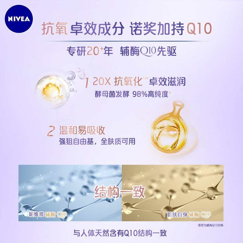 Nivea 妮维雅 辅酶Q10 焕采透亮明眸精华眼霜 15ml + 天猫优惠券折后￥49.9包邮（￥197.9-148）赠面膜1片