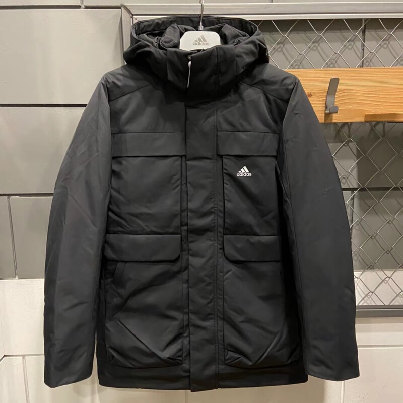 Adidas Genuine Autumn and Winter New Parka Mid-Length Warm Hooded down Jacket Iv7553