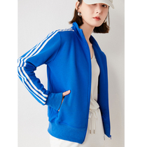 2021 Autumn New Sweatshirt Cardigan Womens Retro Hong Kong Style Sports Baseball Clothing Korean Style Loose Tri-bar Top