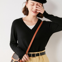 Fake two v collars sweater women 2021 autumn and winter new loose undershirt sweater sweater sweatshirt long sleeve blouse