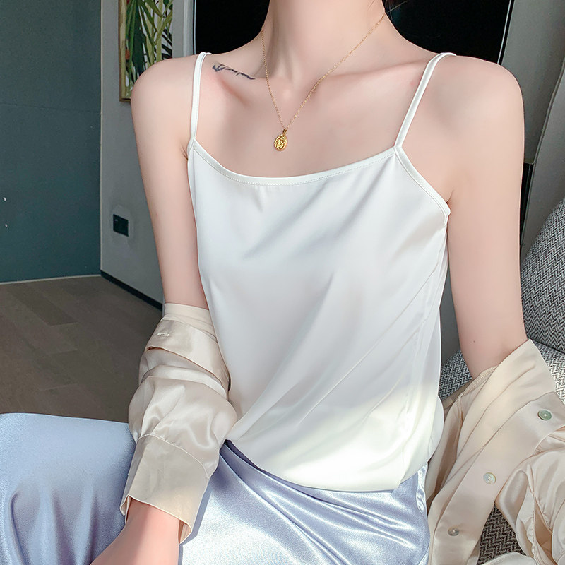 Black genuine silk harness vest female inner lap outside wearing loose sleeveless small suit spring and summer mulberry silk bottom-shirt blouse