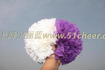 Purple-White Two-Head Two-Color Competition Cheerleading Ball Flower Hand Flower Interclass Exercise Flower Ball Examination Flower Ball