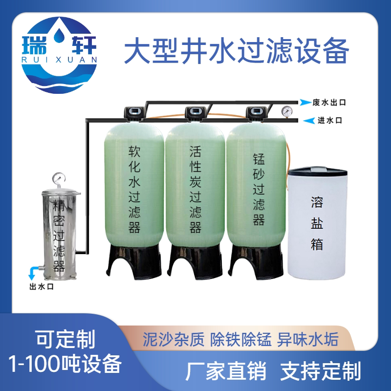Large Softened Water Treatment Equipment Well Water Groundwater Filter Removal Sediment Water Scale Manganese Sand Automatic Soft Water Machine-Taobao