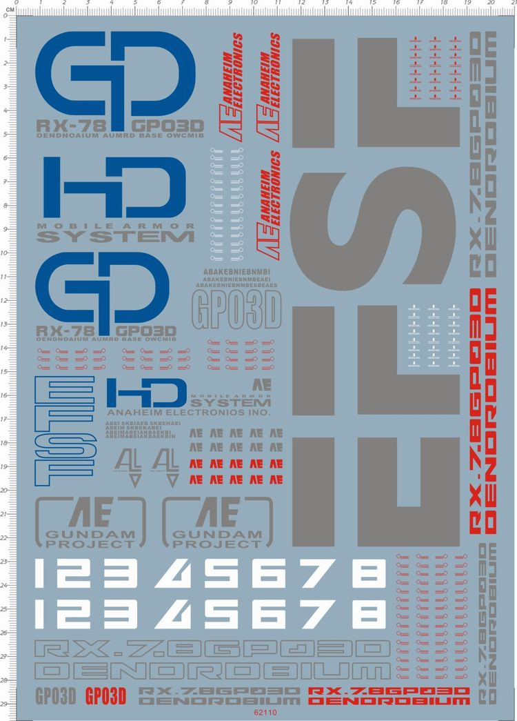 Up to Model HG RX-78 GP03D Full Equipment Test Machine 3 Special Water Paste(62110)