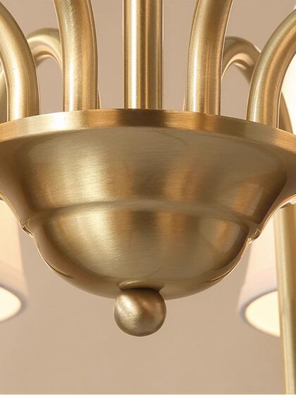 All-Copper Chandelier American Retro Country Living Room Lamp Dining Room Bedroom Light Luxury Lamp Guangdong Zhongshan Lamps Factory Direct Sale