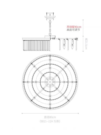 American-Style Light Luxury Crystal Ceiling Lamp, Post-Modern All-Copper Round Living Room and Dining Room, Simple and Luxurious Bedroom, Direct Sales from Zhongshan Manufacturer