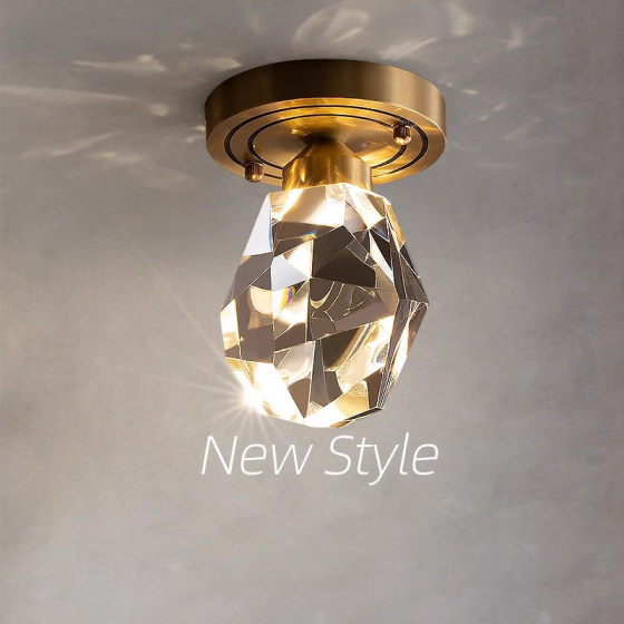 Crystal Ceiling Light, Light Luxury Corridor and Hallway Light, Balcony Home Foyer Entrance Lighting Fixtures, Direct Sales from Zhongshan Manufacturer