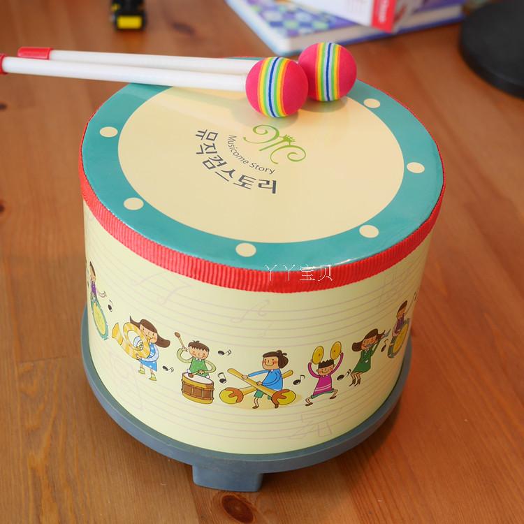 Korean Drum Beating Musical Instrument Early Education for Infants Orff Musical Instrument Hand Beating Drum Children's Educational Toys